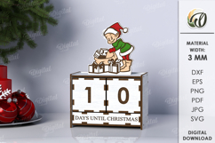 3D Christmas Countdown Laser Cut. Countdown Calendar SVG Product Image 1