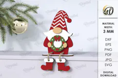 Wooden Christmas Gnome Laser Cut . Christmas Decor SVG Product Image 1