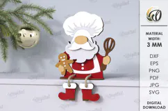 Wooden Christmas Gnome Laser Cut . Christmas Decor SVG Product Image 1