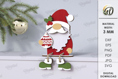Wooden Christmas Gnome Laser Cut . Christmas Decor SVG Product Image 1
