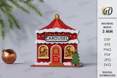 Wooden Christmas House Laser Cut. Christmas Stand Decor SVG Product Image 1