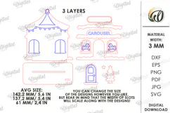 Wooden Christmas House Laser Cut. Christmas Stand Decor SVG Product Image 2