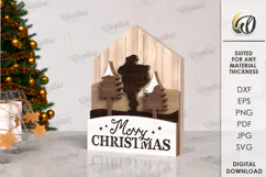 Christmas House Laser Cut. Wooden Christmas Decor SVG Product Image 1