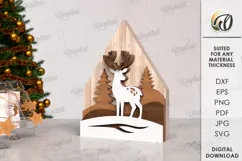 Christmas House Laser Cut. Wooden Christmas Decor SVG Product Image 1