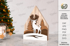 Christmas Houses Bundle Lasercut. Wooden Christmas Decor SVG Product Image 4