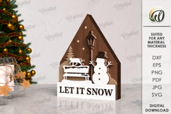 Christmas Houses Bundle Lasercut. Wooden Christmas Decor SVG Product Image 7