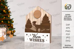 Christmas House Laser Cut. Wooden Christmas Decor SVG Product Image 1