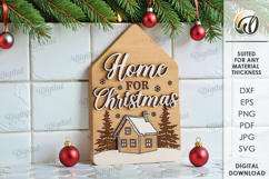 Christmas Mini Cutting Board Laser Cut. Kitchen SVG Product Image 1