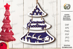Christmas Tree Wall Decor Laser Cut. Chrisrmas Decor SVG Product Image 1