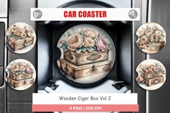 Car Coaster Wooden Cigar Box Product Image 1