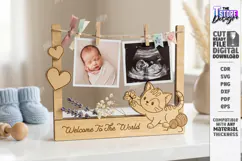 Clothespin Baby Photo Frame Laser Cut | New Born Laser | CNC Product Image 1