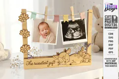 Clothespin Baby Photo Frame Laser Cut | New Born Laser | CNC Product Image 1