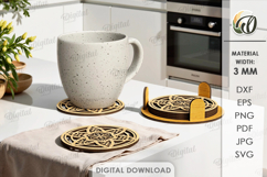 3D Coasters Bundle Laser Cut. Coaster With Holder SVG Product Image 2