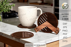 3D Coasters Bundle Laser Cut. Coaster With Holder SVG Product Image 6