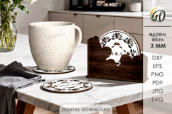 3D Coasters Bundle Laser Cut. Coaster With Holder SVG Product Image 12