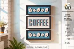 3D Coffee Signs Bundle Laser Cut. Kitchen Wall Decor SVG Product Image 2