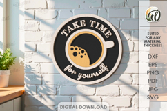 3D Coffee Sign Laser Cut. Kitchen Wall Decor SVG Product Image 1