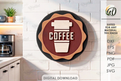 3D Coffee Signs Bundle Laser Cut. Kitchen Wall Decor SVG Product Image 6