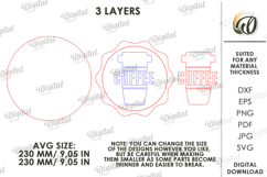 3D Coffee Sign Laser Cut. Kitchen Wall Decor SVG Product Image 2