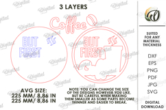 3D Coffee Sign Laser Cut. Kitchen Wall Decor SVG Product Image 2