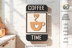 3D Coffee Sign Laser Cut. Kitchen Wall Decor SVG Product Image 1