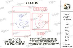 3D Coffee Sign Laser Cut. Kitchen Wall Decor SVG Product Image 2