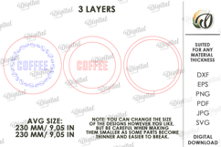 3D Coffee Sign Laser Cut. Kitchen Wall Decor SVG Product Image 2