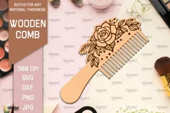 Laser Cut Wooden Hair Comb SVG. Comb With Engraving Product Image 1