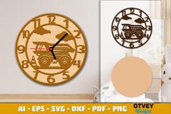 Wooden Construction Wall Clock Lasercut Product Image 3