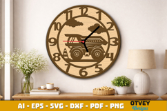Wooden Construction Wall Clock Lasercut Product Image 4