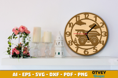 Wooden Construction Wall Clock Lasercut Product Image 2