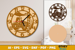 Wooden Construction Wall Clock Lasercut Product Image 3