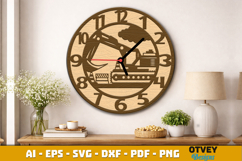 Wooden Construction Wall Clock Lasercut Product Image 4