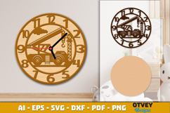Wooden Construction Wall Clock Lasercut Product Image 3