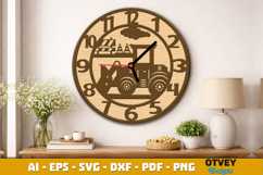 Wooden Construction Wall Clock Lasercut Product Image 4