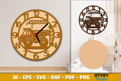 Wooden Construction Wall Clock Lasercut Product Image 3