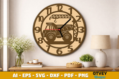 Wooden Construction Wall Clock Lasercut Product Image 4