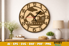 Wooden Construction Wall Clock Lasercut Product Image 4