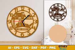Wooden Construction Wall Clock Lasercut Product Image 3