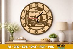 Wooden Construction Wall Clock Lasercut Product Image 4
