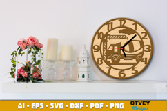Wooden Construction Wall Clock Lasercut Product Image 2