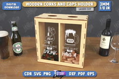 Wine Cork Box Laser Cut|Beer Bottle Caps Box|Cork Collectors Product Image 1