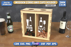 Wine Cork Box Laser Cut|Beer Bottle Caps Box|Cork Collectors Product Image 1