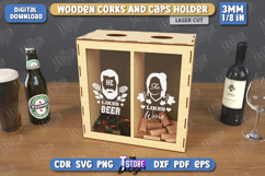 Wine Cork Box Laser Cut|Beer Bottle Caps Box|Cork Collectors Product Image 1