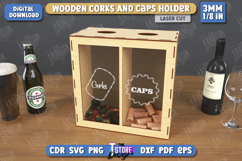 Wine Cork Box Laser Cut|Beer Bottle Caps Box|Cork Collectors Product Image 1