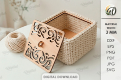 Crochet Basket Base Laser Cut. Crochet Basket Lid Base SVG Product Image 1