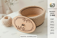 Crochet Basket Bases Bundle Laser Cut. Basket Lid Base SVG Product Image 8