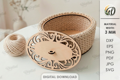 Crochet Basket Base Laser Cut. Crochet Basket Lid Base SVG Product Image 1