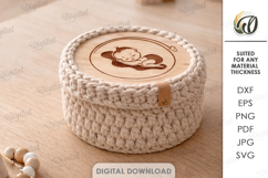 Crochet Basket Tray Base Laser Cut. Crochet Base SVG Product Image 1