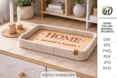 Crochet Basket Tray Base Laser Cut. Crochet Base SVG Product Image 1
